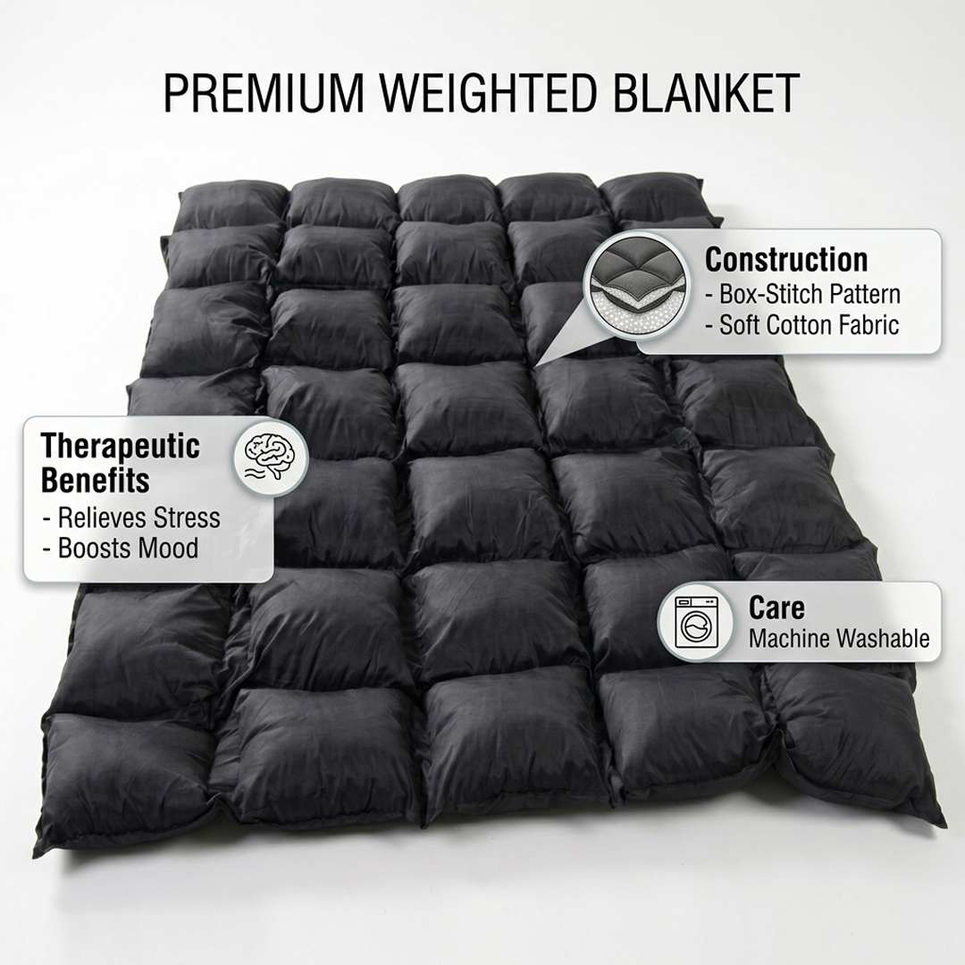 Premium Weighted Blanket Deep Pressure Therapy for Stress Relief & Better Sleep - Image 2