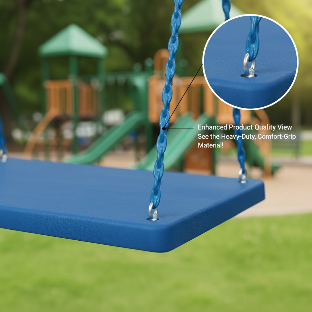 Premium Heavy-Duty Platform Swing with Protective Coated Chains - Image 2