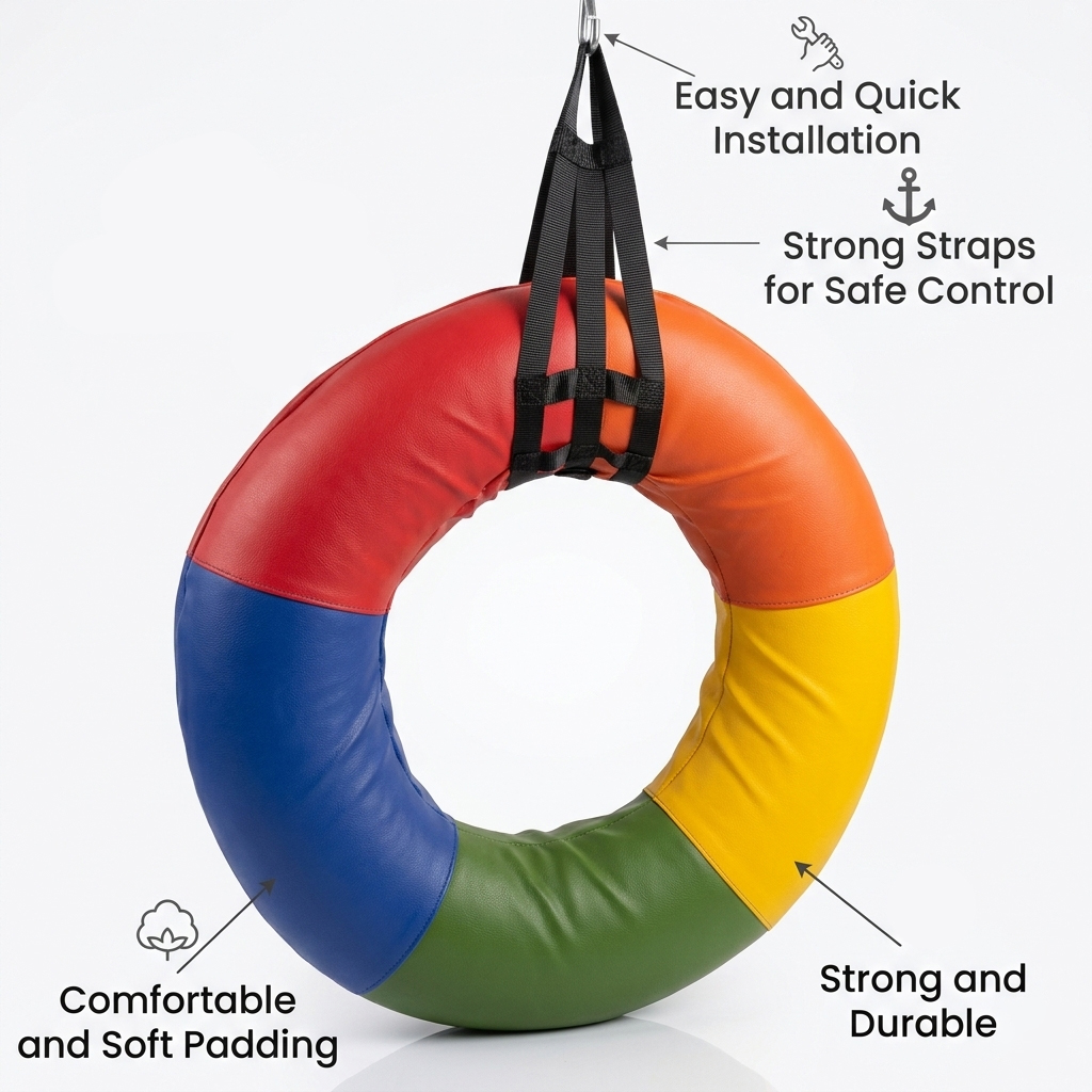 Premium Padded Sensory Donut Swing - Indoor/Outdoor Therapy Swing for Kids