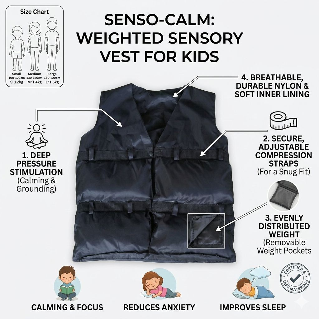 Senso Calm - Premium Weighted Sensory Vest for Kids - Calming & Focus Support - Image 3