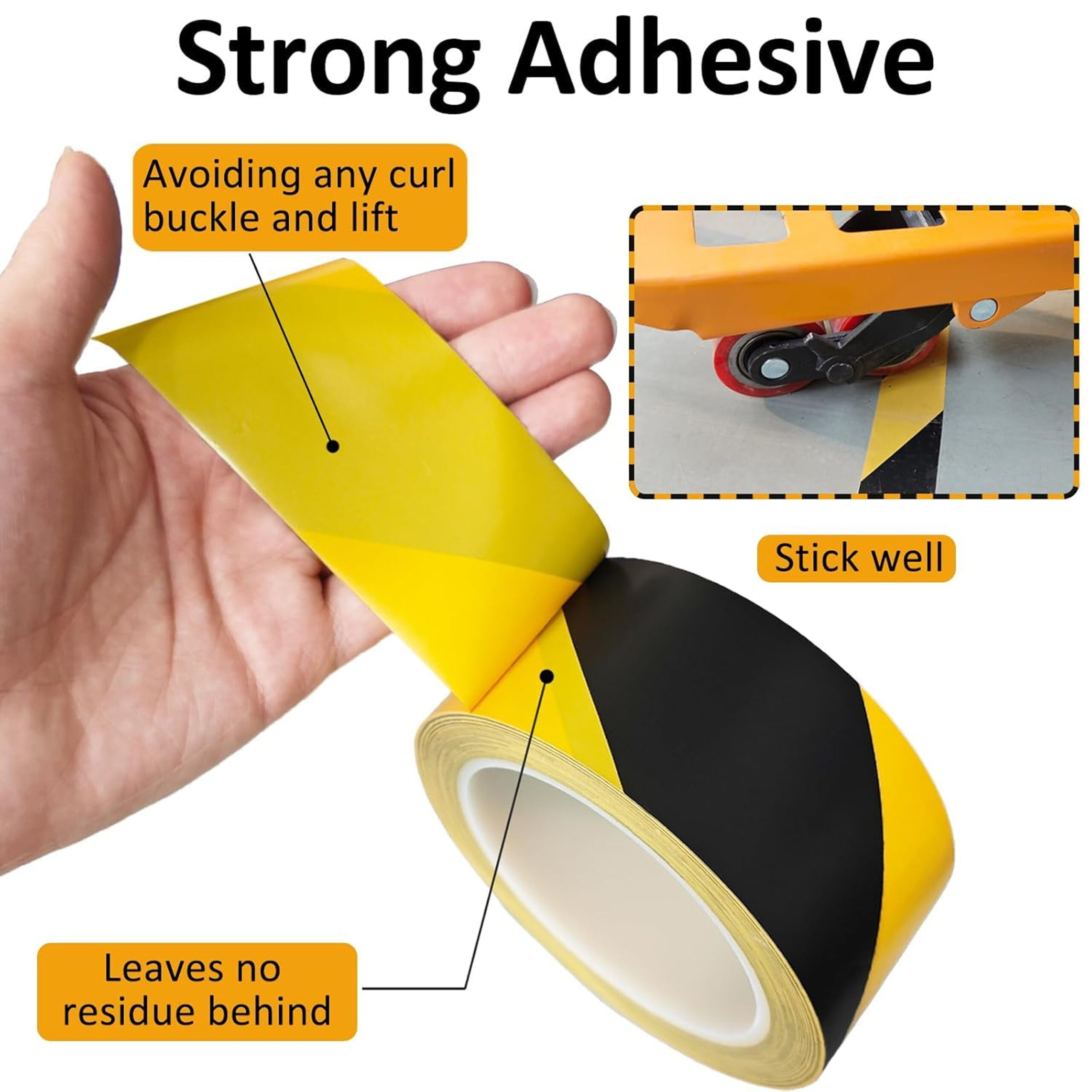 Premium Hazard Floor Marking Tape High-Visibility Safety & Boundary Tape - Image 3