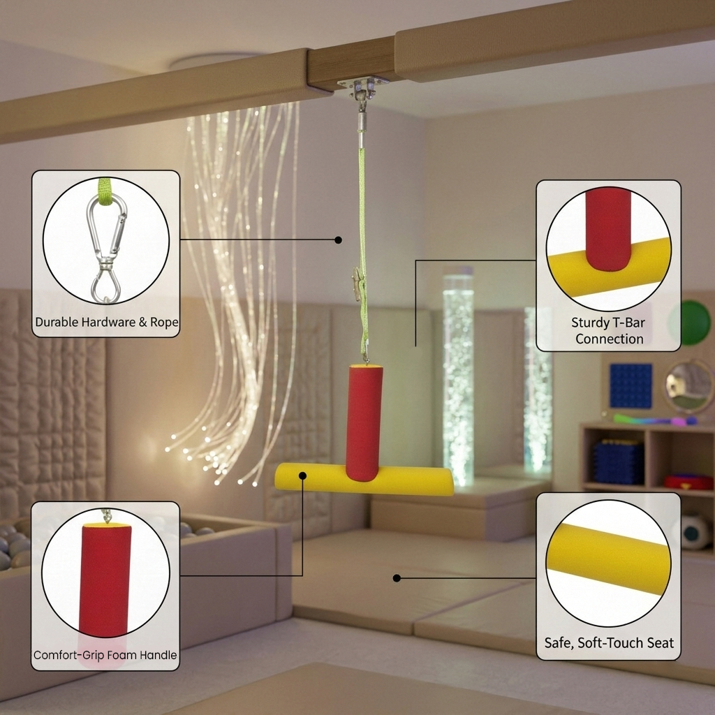 Premium Kid’s Sensory Bolster T-Swing – Occupational Therapy Equipment - Image 4